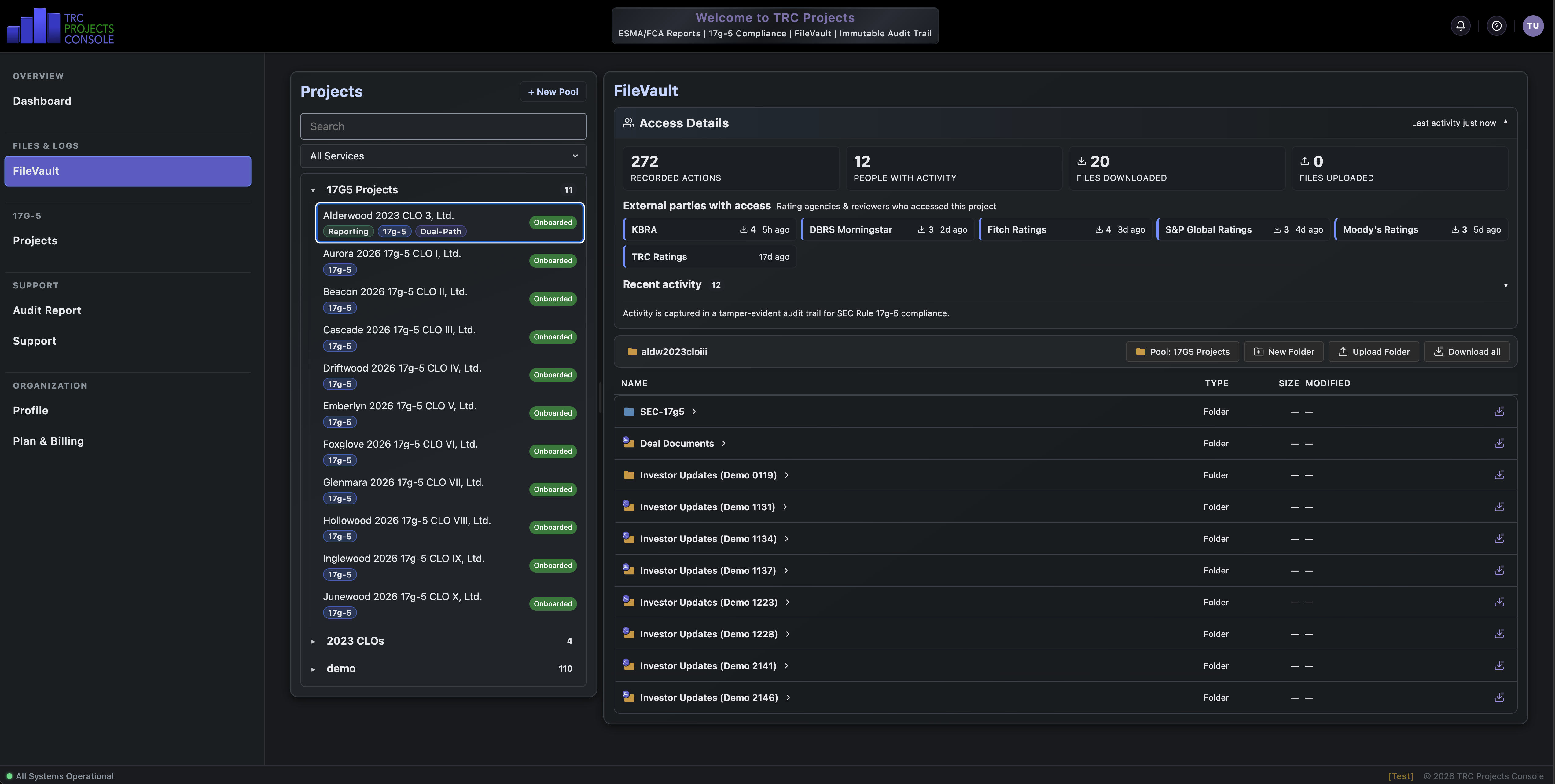 FileVault distribution interface for secure report delivery and controlled file sharing
